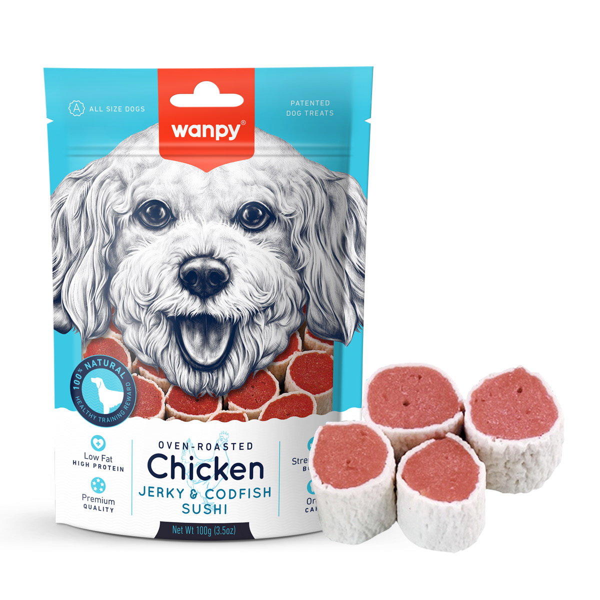 Wanpy-Chicken-Jerky-Codfish-Sushi-Dog